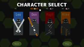 Character Select (for up to four local players)
